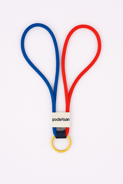 Cordon Lanyard Rouge et Bleu pour Spray