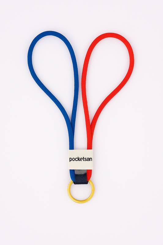 Cordon Lanyard Rouge et Bleu pour Spray
